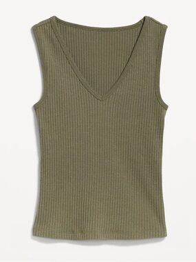 Old Navy Olive Ribbed V-Neck Tank